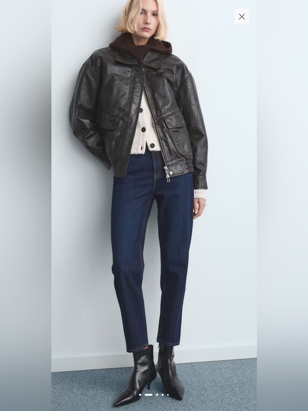 Mango Women's Dark Blue Straight-Leg Jeans